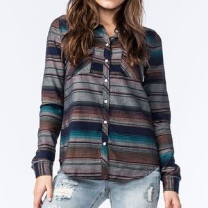 Roxy camp site striped button down